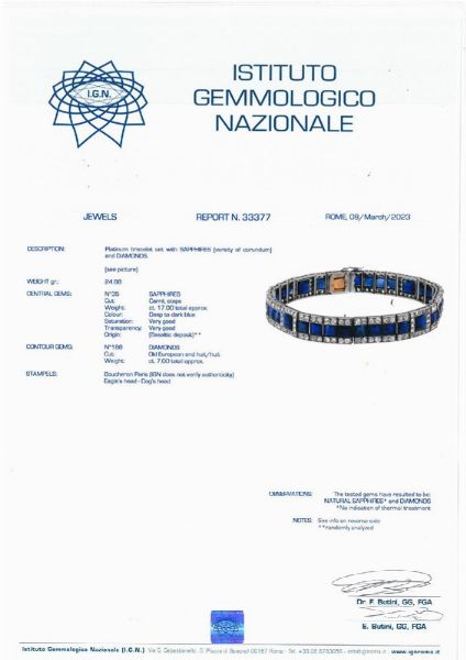 BOUCHERON PARIS BRACCIALE CON ZAFFIRI E DIAMANTI  - Asta Gioielli - Associazione Nazionale - Case d'Asta italiane
