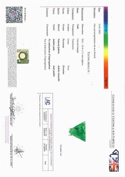 CLIP CON GIADEITE INCISA  - Asta Gioielli - Associazione Nazionale - Case d'Asta italiane