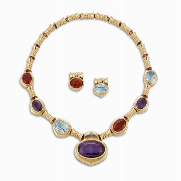 bulgari : BULGARI DEMI PARURE CON PIETRE SEMIPREZIOSE  - Asta Gioielli - Associazione Nazionale - Case d'Asta italiane