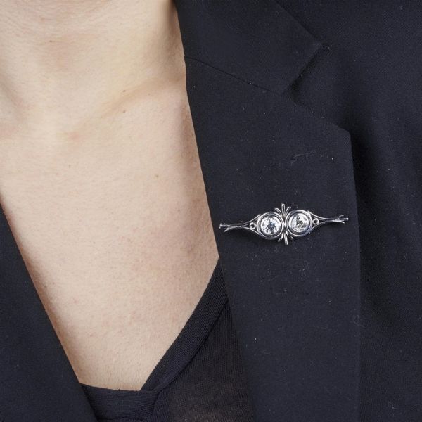 SPILLA CON DIAMANTI  - Asta Gioielli - Associazione Nazionale - Case d'Asta italiane