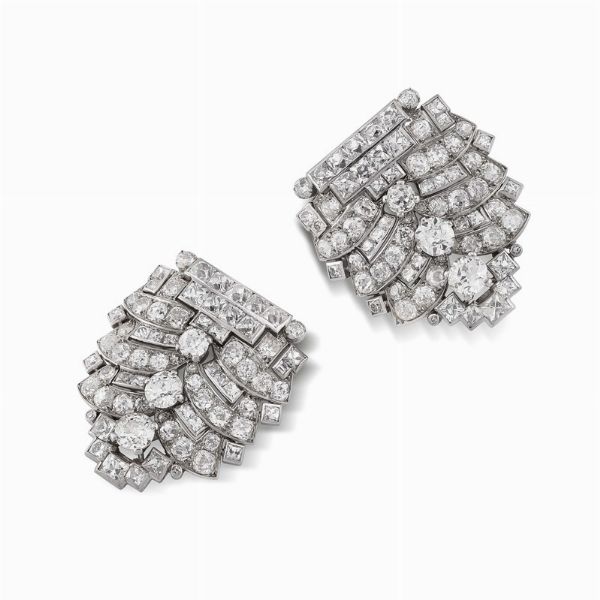 SPILLA A FIOCCO CON DIAMANTI  - Asta Gioielli - Associazione Nazionale - Case d'Asta italiane