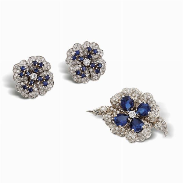 DEMI PARURE A FORMA DI FIORI  - Asta Gioielli - Associazione Nazionale - Case d'Asta italiane