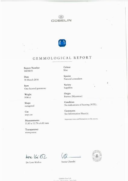 ANELLO CON ZAFFIRO BIRMANO E DIAMANTI  - Asta Gioielli - Associazione Nazionale - Case d'Asta italiane