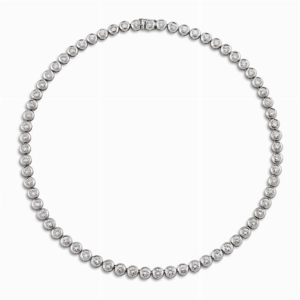 MASSONI COLLANA TENNIS CON DIAMANTI  - Asta Gioielli - Associazione Nazionale - Case d'Asta italiane