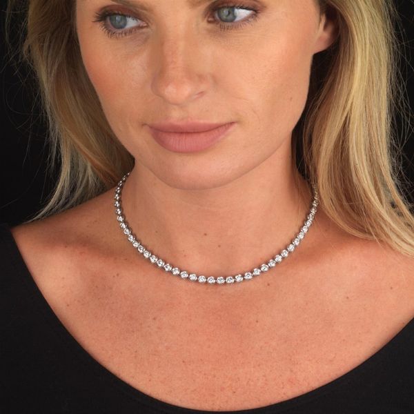MASSONI COLLANA TENNIS CON DIAMANTI  - Asta Gioielli - Associazione Nazionale - Case d'Asta italiane