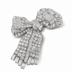 bulgari - BULGARI SPILLA A FORMA DI FIOCCO CON DIAMANTI