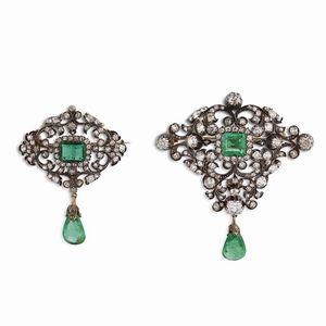 DEMIPARURE CON SMERALDI COLOMBIANI E DIAMANTI  - Asta Gioielli - Associazione Nazionale - Case d'Asta italiane