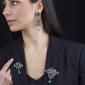 DEMIPARURE CON SMERALDI COLOMBIANI E DIAMANTI  - Asta Gioielli - Associazione Nazionale - Case d'Asta italiane