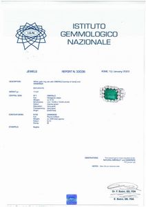 ANELLO CON SMERALDO COLOMBIANO E DIAMANTI  - Asta Gioielli - Associazione Nazionale - Case d'Asta italiane