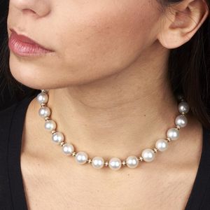 GIROCOLLO CON PERLE SOUTH SEA E DIAMANTI  - Asta Gioielli - Associazione Nazionale - Case d'Asta italiane