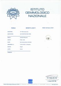 GRANDE SPILLA A FIOCCO CON PERLA NATURALE E DIAMANTI  - Asta Gioielli - Associazione Nazionale - Case d'Asta italiane
