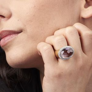 POMELLATO : POMELLATO ANELLO "ICEBERG" CON MORGANITE E DIAMANTI  - Asta Gioielli - Associazione Nazionale - Case d'Asta italiane
