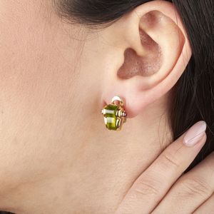 bulgari : BULGARI PAIO DI ORECCHINI CON PERIDOT E RUBINI  - Asta Gioielli - Associazione Nazionale - Case d'Asta italiane