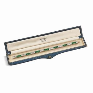 TIFFANY & CO : TIFFANY & CO. BRACCIALE CON SMERALDI COLOMBIANI E DIAMANTI  - Asta Gioielli - Associazione Nazionale - Case d'Asta italiane