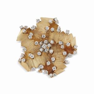 bulgari - BULGARI SPILLA A FORMA DI GIRANDOLA CON DIAMANTI