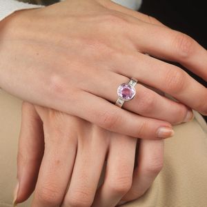 ANELLO CON ZAFFIRO ROSA BIRMANO E DIAMANTI  - Asta Gioielli - Associazione Nazionale - Case d'Asta italiane