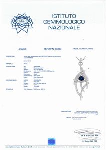 MASSONI COLLANA CON ZAFFIRO E DIAMANTI  - Asta Gioielli - Associazione Nazionale - Case d'Asta italiane