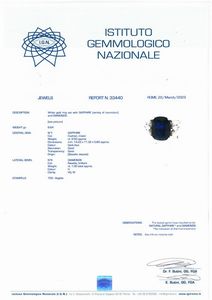 ANELLO CON ZAFFIRO E DIAMANTI  - Asta Gioielli - Associazione Nazionale - Case d'Asta italiane