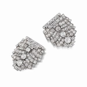 SPILLA A FIOCCO CON DIAMANTI  - Asta Gioielli - Associazione Nazionale - Case d'Asta italiane