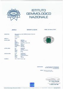 ANELLO CON SMERALDO COLOMBIANO E DIAMANTI  - Asta Gioielli - Associazione Nazionale - Case d'Asta italiane