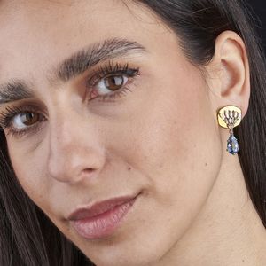 PAIO DI ORECCHINI PENDENTI CON ACQUAMARINE E DIAMANTI  - Asta Gioielli - Associazione Nazionale - Case d'Asta italiane