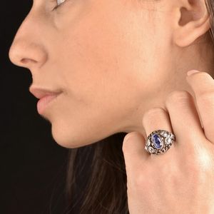 BUCCELLATI : BUCCELLATI ANELLO CON ZAFFIRO E DIAMANTI  - Asta Gioielli - Associazione Nazionale - Case d'Asta italiane