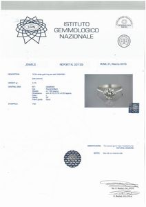 ANELLO SOLITARIO  - Asta Gioielli - Associazione Nazionale - Case d'Asta italiane