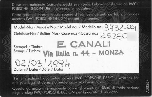 INTERNATIONAL WATCH COMPANY : IWC PORSCHE DESIGN IN TITANIO REF. 3732-001 ANNO 1994  - Asta OROLOGI DA POLSO E DA TASCA - Associazione Nazionale - Case d'Asta italiane