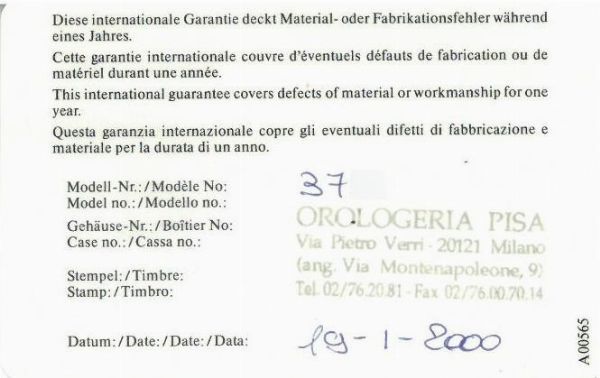 INTERNATIONAL WATCH COMPANY : IWC FLIEGERCHRONOGRAPH REF. 3741 N. 27309XX ANNO 2000  - Asta OROLOGI DA POLSO E DA TASCA - Associazione Nazionale - Case d'Asta italiane