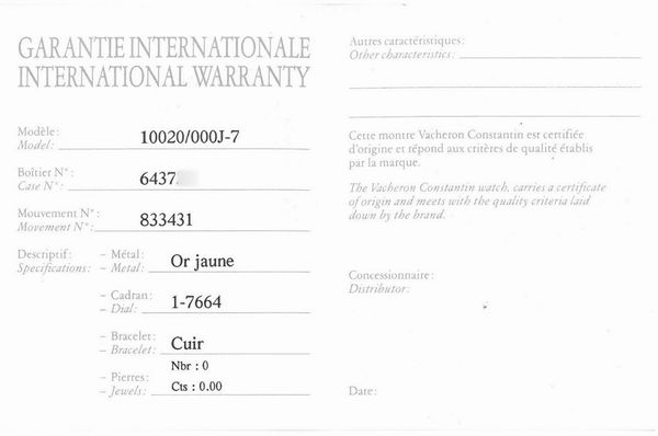 VACHERON CONSTANTIN : VACHERON CONSTANTIN LADY REF. 10020/00J-7 N. 6437XX  - Asta OROLOGI DA POLSO E DA TASCA - Associazione Nazionale - Case d'Asta italiane