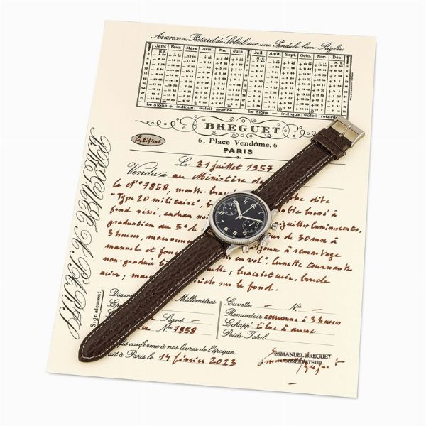 BREGUET TYPE 20 FLY-BACK CRONOGRAFO MILITARE N. 7858A ANNO 1957  - Asta OROLOGI DA POLSO E DA TASCA - Associazione Nazionale - Case d'Asta italiane