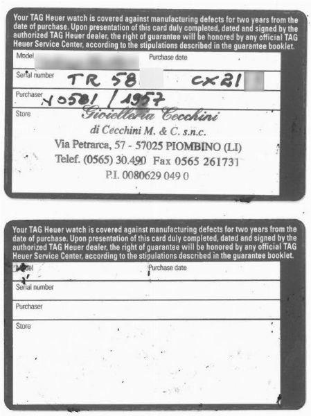 TAG HEUER TARGA FLORIO JUAN MANUEL FANGIO EDIZIONE LIMITATA REF. CX2113 N. TR58XX  - Asta OROLOGI DA POLSO E DA TASCA - Associazione Nazionale - Case d'Asta italiane