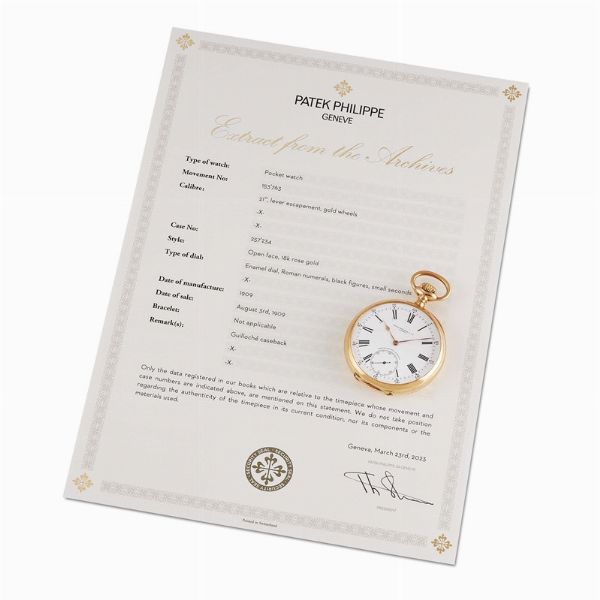 PATEK PHILIPPE : PATEK PHILIPPE & CIE GONDOLO OROLOGIO DA TASCA N. 2572XX  - Asta OROLOGI DA POLSO E DA TASCA - Associazione Nazionale - Case d'Asta italiane