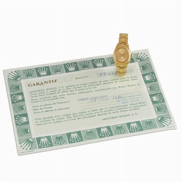 ROLEX : ROLEX OYSTER PERPETUAL LADY REF. 6719 N. 75060XX ORO GIALLO ANNO 1982  - Asta OROLOGI DA POLSO E DA TASCA - Associazione Nazionale - Case d'Asta italiane