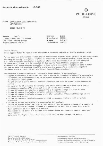 PATEK PHILIPPE : PATEK PHILIPPE TEGOLA REF. 2461J IN ORO ROSA N. 26298XX  - Asta OROLOGI DA POLSO E DA TASCA - Associazione Nazionale - Case d'Asta italiane