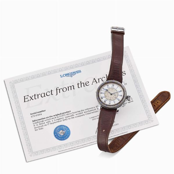 LONGINES : LONGINES LINDBERGH REF. 4365 OROLOGIO DA POLSO IN ARGENTO N. 384XX  - Asta OROLOGI DA POLSO E DA TASCA - Associazione Nazionale - Case d'Asta italiane