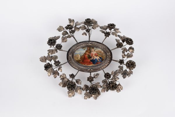 Miniatura su rame raffigurante Sacra Famiglia. Fine secolo XVIII/inizio XIX  - Asta Arredi Antichi - Associazione Nazionale - Case d'Asta italiane