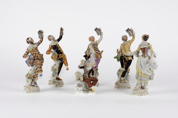 Sei figurine in porcellana di Meissen  - Asta Arredi Antichi - Associazione Nazionale - Case d'Asta italiane