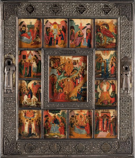 Icona russa con riza in argento datata 1890  - Asta Arredi Antichi - Associazione Nazionale - Case d'Asta italiane