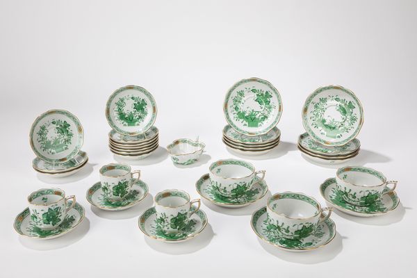 Servizio da te in porcellana Herend modello Apponnyi verde  - Asta Arredi Antichi - Associazione Nazionale - Case d'Asta italiane