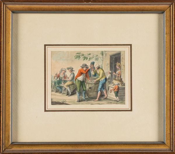 Cerchia di Saverio Della Gatta (Lecce 1758- circa 1828) : Scene di vita napoletana  - Asta Arredi Antichi - Associazione Nazionale - Case d'Asta italiane