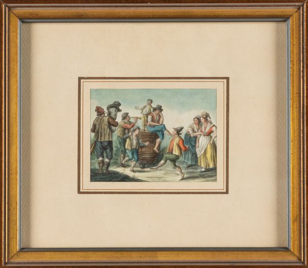 Cerchia di Saverio Della Gatta (Lecce 1758- circa 1828) : Scene di vita napoletana  - Asta Arredi Antichi - Associazione Nazionale - Case d'Asta italiane