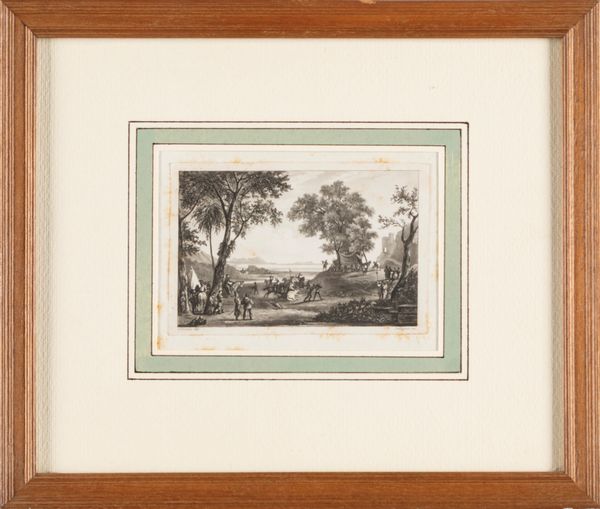 Lotto composto da cinque incisioni di Massimo d'Azeglio, Giovanni Migliara, Giuseppe Borsato, Giuseppe Bisi e Carlo Canella, raffiguranti paesaggi  - Asta Arredi Antichi - Associazione Nazionale - Case d'Asta italiane