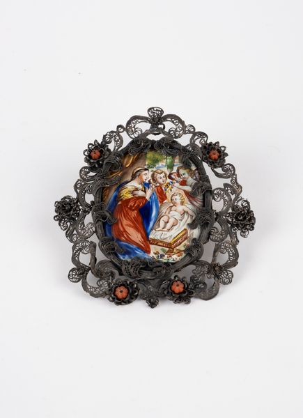 Miniatura a smalto raffigurante Madonna con bambino e angeli  - Asta Arredi Antichi - Associazione Nazionale - Case d'Asta italiane