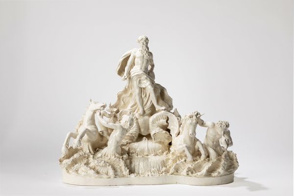 Modello della Fontana di Trevi in terraglia invetriata, secolo XIX  - Asta Arredi Antichi - Associazione Nazionale - Case d'Asta italiane