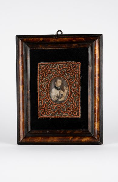 �Cornice in tartaruga contenente miniatura su pergamena. Secolo XVIII  - Asta Arredi Antichi - Associazione Nazionale - Case d'Asta italiane