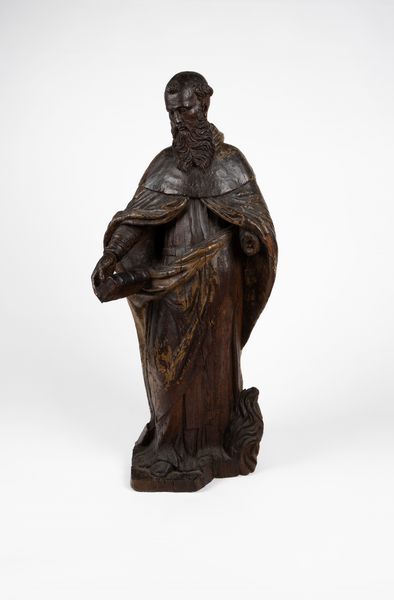 Scultura in legno intagliato con tracce di laccatura raffigurante Santo. Secolo XVIII  - Asta Arredi Antichi - Associazione Nazionale - Case d'Asta italiane