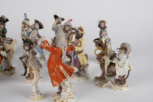L'orchestra delle scimmie. Manifattura di Meissen, secolo XX  - Asta Arredi Antichi - Associazione Nazionale - Case d'Asta italiane