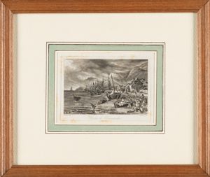 Lotto composto da cinque incisioni di Massimo d'Azeglio, Giovanni Migliara, Giuseppe Borsato, Giuseppe Bisi e Carlo Canella, raffiguranti paesaggi  - Asta Arredi Antichi - Associazione Nazionale - Case d'Asta italiane