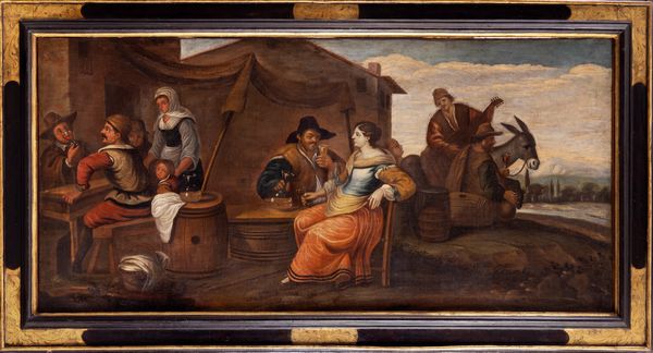 Scuola fiamminga, secolo XVII : Scena di osteria all'aperto  - Asta Dipinti e Disegni Antichi - Associazione Nazionale - Case d'Asta italiane